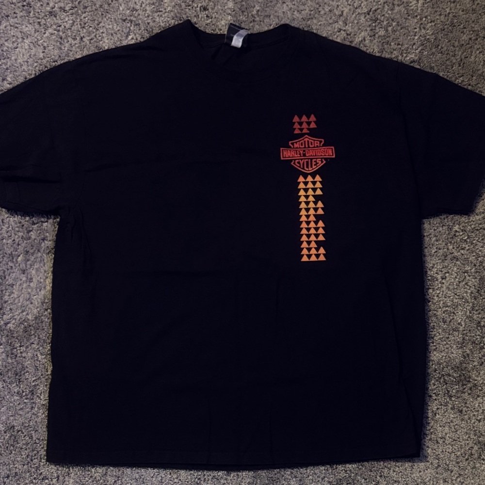 Harley-Davidson Black Tee with Orange Graphics